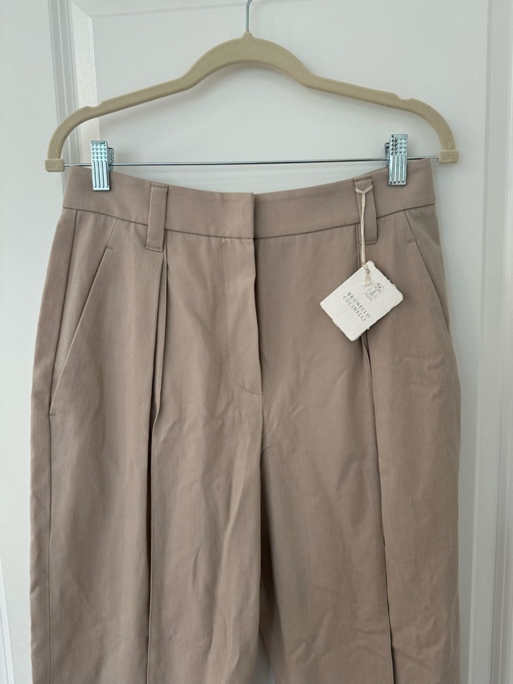 Brunello Cucinelli Taupe Tailored Trousers New with Tag